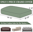 LA MEACK Couch Cushion Cover Chaise Lounge Cover Washable Separate Seat Chaise - Image 6