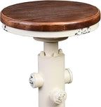 Topower Aged Antique Vintage Industrial Barstool Solid Wood Water Pipe Fire - Image 4