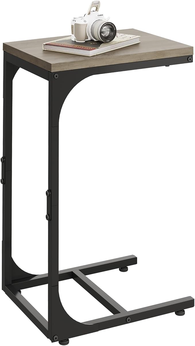 WLIVE C Shaped End Table, Small Couch Side Tables by WLIVE