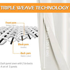 Blackout Curtains for Bedroom, 52 * 30 Length, Ivory | Thermal Insulated & - Image 4