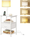 Fixwal Bedside Table with 3 Color Temperatures Bulb Attached, Nightstand with by Fixwal