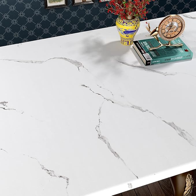 FunStick 36" x 200" White Marble Countertop Contact Paper Waterproof Marble by FunStick