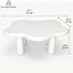 40" Cloud Coffee Table with 4 Round Table Legs, Modern Irregular Center Table - Image 2