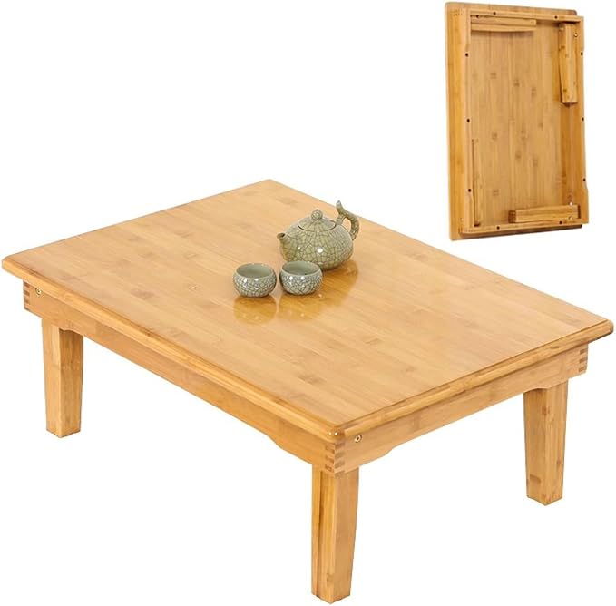 Foldable Bamboo Table, Japanese-Style Household Square Low, Computer Table by BXZAY