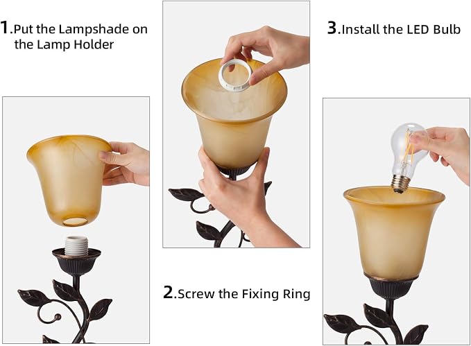 Touch Control Table Lamp with 2 USB Charging Ports, 3-Way Dimmable Bedside - Image 5