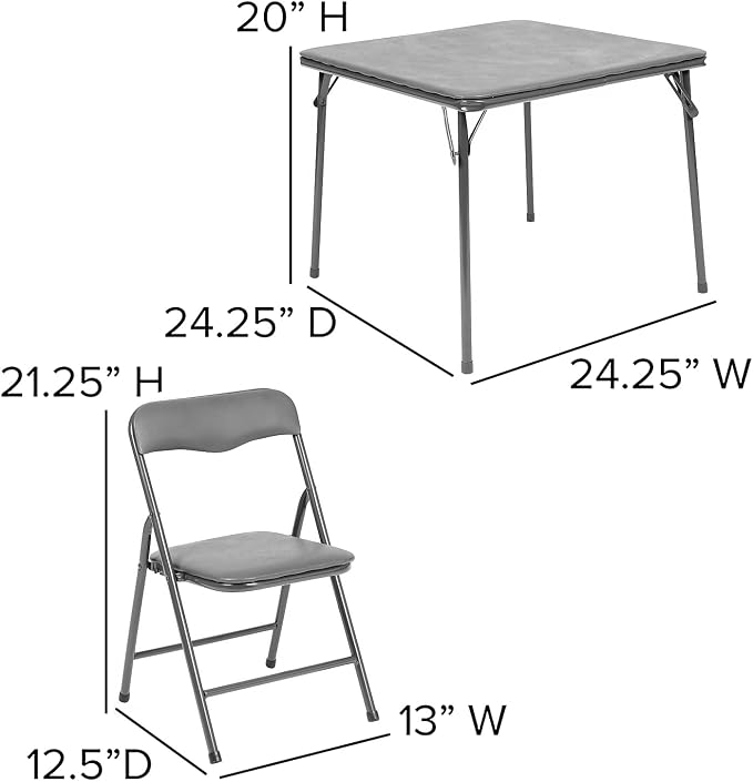 Flash Furniture Mindy Kids 5-Piece Folding Square Table and Chairs Set - Image 6