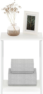 Furinno Simplistic Side Table, 2-Tier Metal Frame Modern End Table - Image 5
