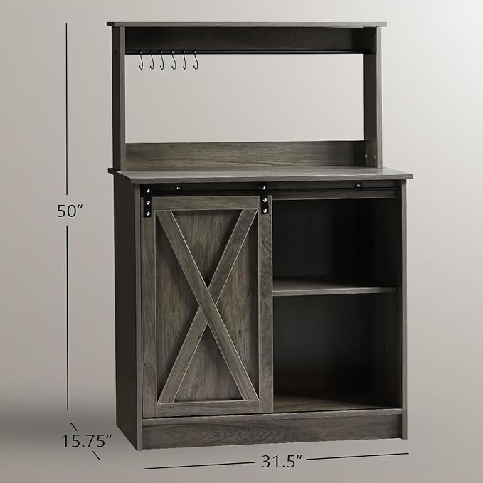 4ever2buy Farmhouse Coffee Bar Cabinet - Image 2