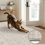 Area Rugs 9x12 Living Room: Bedroom Washable Carpet Warm Beige | Vintage Boho - Image 9