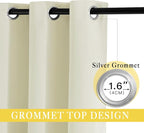 NICETOWN Room Darkening Beige Curtain 80 inch Length, Grommet Thermal Insulated - Image 3