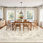 3x5 Area Rugs Living Room: Bedroom Washable Carpet Beige/Ivory | Vintage Boho - Image 9