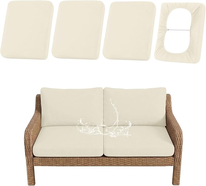 Waterproof Outdoor Cushion Covers, Stretch Patio Slipcovers | UV Resistant by hyha
