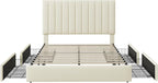 Allewie Full Size Storage Bed Frame, Vertical Channel Tufted Adjustable - Image 8