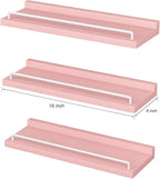 RYOFOBETTO Pink and White Floating Shelves, Kawaii Room Decor Wall Shelves - Image 3