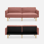 mopio 76.4" Futon Sofa Bed, Sleeper Sofa, Mid Century Modern Futon Couch - Image 3