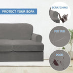 CUCRAF T Cushion Sofa Cover 2 Piece Armchair Slipcovers, Soft Thick Velvet - Image 4