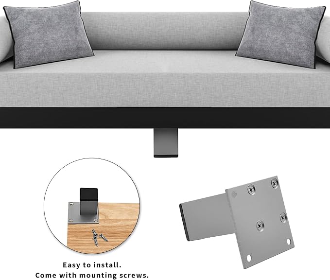 4Pcs 4Inch Metal Furniture Legs, Square Metal Cabinet Support Foot - Image 4