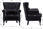 Mid Century Accent Chair Modern Button Tufted Armchair Club Chair Velvet - Image 3