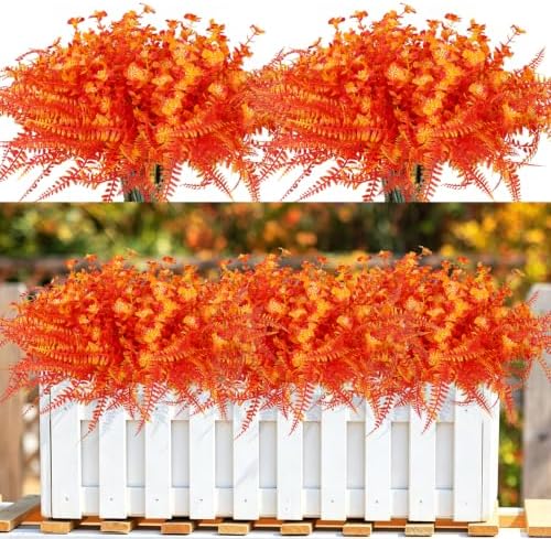 RECUTMS Fall Artificial Flowers for Outdoors,Orange Gold Fake Plants Flower by RECUTMS