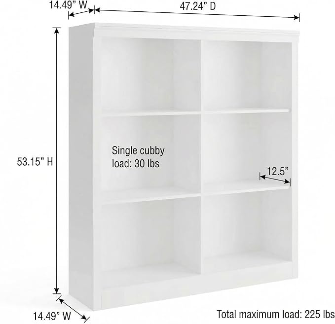 GarveeHome 6 Cube Storage Organizer, 53 Inch Tall Bookcase - Image 2
