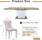 Henf 63"-79" Dining Table Set for 6, 7 Pieces Extendable Dining Table and 6 - Image 7