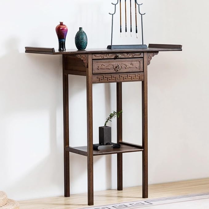 Japanese Zen Style Altar End Table Vintage Console Table - Image 5