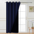 Yakamok Navy Blue Blackout Patio Door Curtain Panels W70 x L84, 1 Panel | Noise by Yakamok