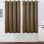Brown Blackout Curtains 52 x 63 Inch Length/Set of 2 Curtain Panels/Thermal by Lemomo