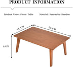 JIKUGO Bamboo Folding Coffee Table, No Assembly Required, Japanese Floor Table - Image 2