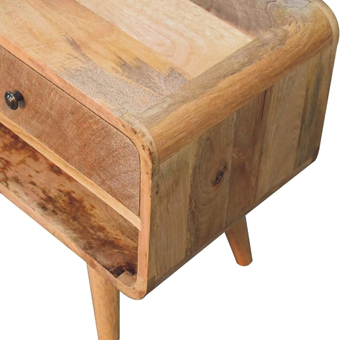 Reverse Curve Oak ish Media Unit - Image 5