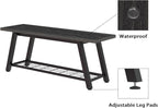 Oastreeful Industrial Entryway Bench Rustic Wood and Metal Storage Bench - Image 8