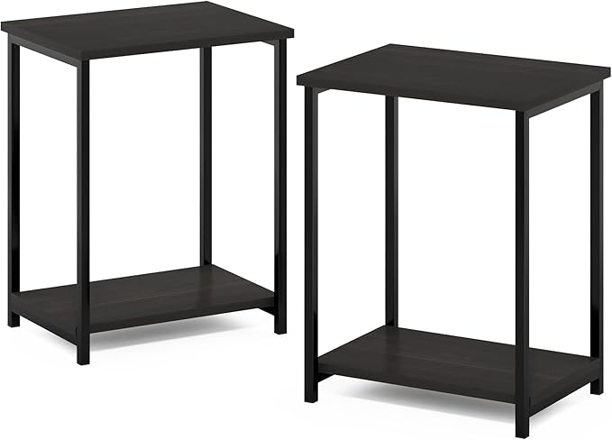 Furinno SIMPLISTIC Side Table Set of 2, 2-Tier Modern Metal Frame End Table - Image 5
