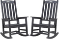 Psilvam Oversized Outdoor Rocking Chair Set of 2, HDPE Porch Rocker Chairs by PsilvamGardenFurniture