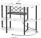 Unikito Bar Table Cabinet with Charging Station, Wine Rack Table with LED Light - Image 3