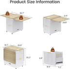 ModernMate 3-in-1 Folding Desk & File Cabinet, Fluted Multi-Storage Workspace - Image 3