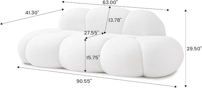 JACH Cloud Shaped Couches for Living Room, Modern Comfy Upholstered Sofa - Image 2