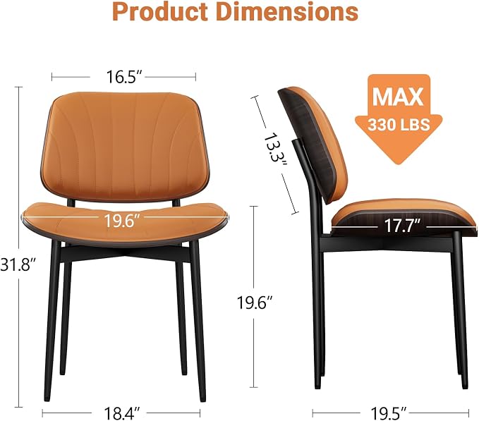 YaFiti Dining Chairs Set of 8, Mid Century Modern Dining Room and Kitchen Chairs - Image 2