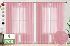 SpaceDresser Sheer Blush Curtains 4 Panels Rod Pocket Semi-Sheer Curtain 96 - Image 2