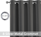 Yakamok Charcoal Grey Room Darkening Curtains 84 inch Sliding Door Drapes | 1 - Image 2