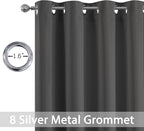 Yakamok Room Darkening Curtains 52x63 inch Length Charcoal Grey-Living Room | 2 - Image 2