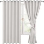 Room Darkening Curtains for Bedroom, 70 x 63 Inches Ivory, 2 Panels | Thermal by Hiasan