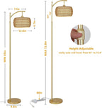 eyassi Arc Floor Lamp with 3 Color Temperatures, LED Gold Floor Lamp with - Image 5