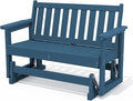 SERWALL Outdoor HDPE Glider Bench, All Weather Swinging Bench by SERWALL