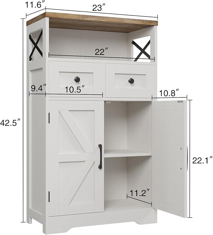 Befrases Set of 2 Farmhouse Storage Cabinet - Image 3