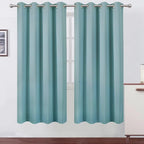 Blackout Curtains 66 x 72 Inch Long Stone Blue Curtains Set of 2 Panels Room by Lemomo