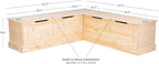Linon Harris Unfinished Wood Backless Nook - Image 2