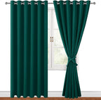 Blackout Curtains for Bedroom, Hunter Green, 70 x 84 Inch, 2 Panels | Thermal - Image 8