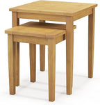 Tangkula 2 Pieces Patio Nesting Table, Teak Wood Outdoor Space Saving Design by TANGKULA