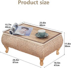 Japanese-Style Rattan Floor Table - Image 3