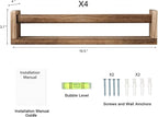 Nursery Room Shelves Set of 4, Wood Floating Book Shelves - Image 3